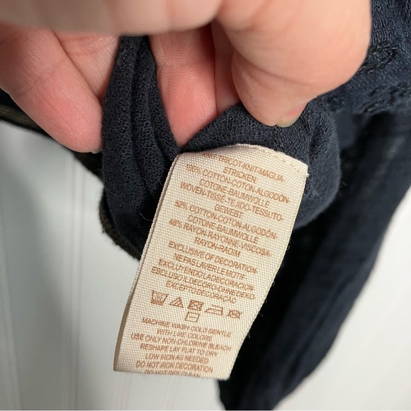 Free People Top Desert Sands Black Embroidered Fringe Boho Peasant Shirt Casual - Picture 7 of 10